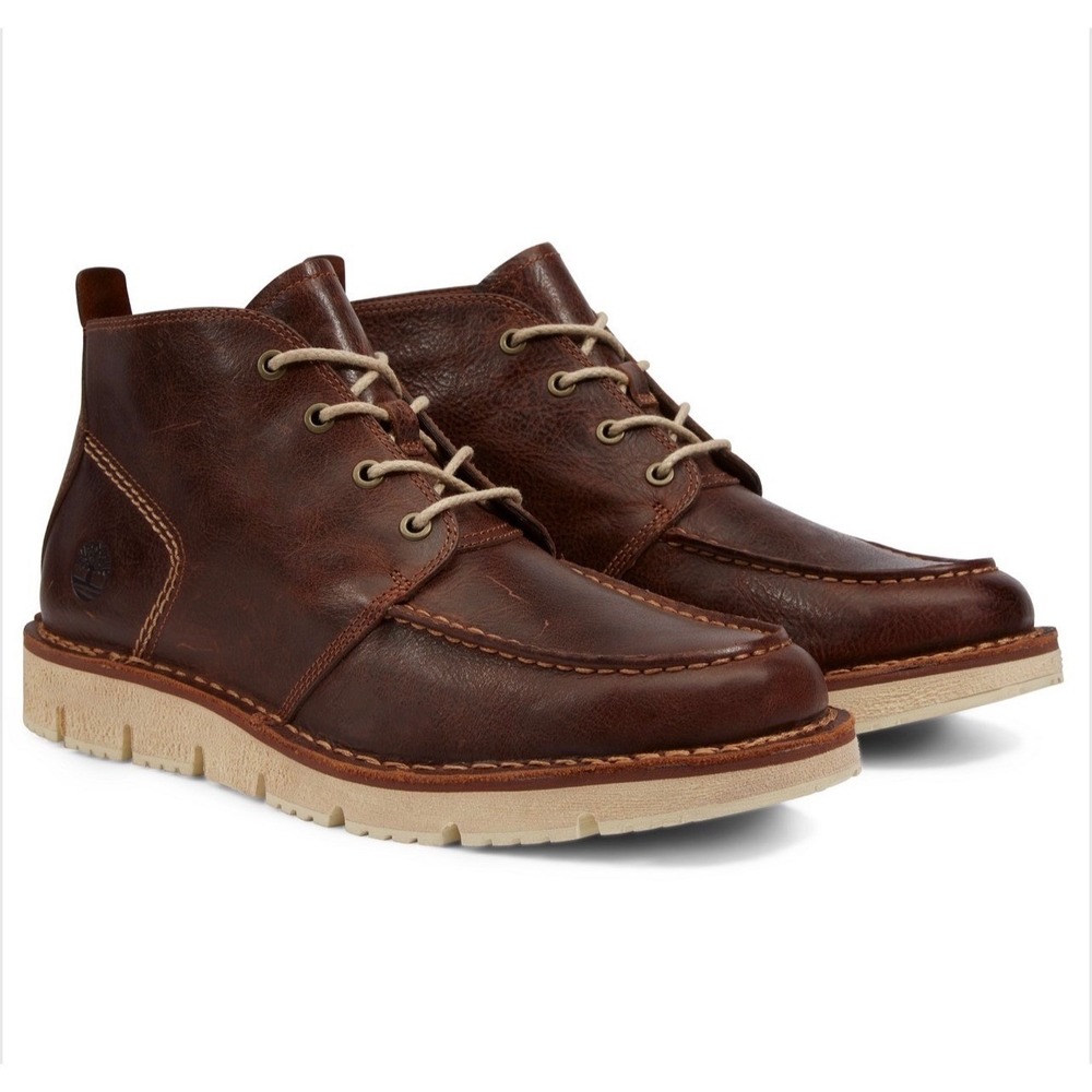 Timberland Westmore Mens Chukka Boots Size 8.5 Brown Leather Moc Toe SensorFlex